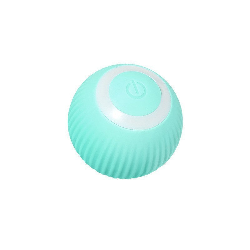 Automatic smart cat toy ball with LED lights, providing interactive enrichment and exercise for indoor cats.