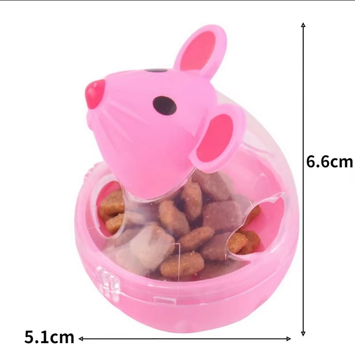 Mouse-shaped treat dispensing puzzle toy for indoor cats & kittens.