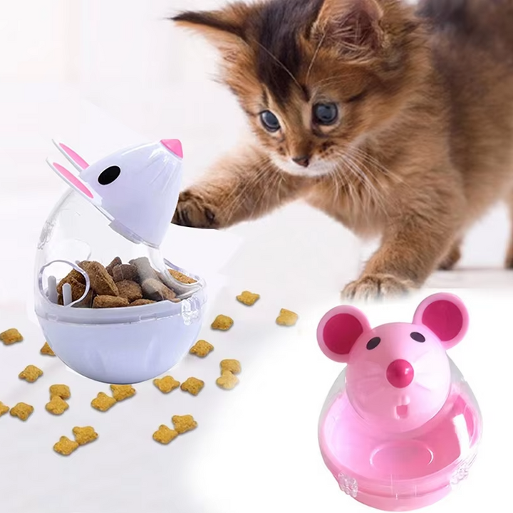 Cat exercise toy: interactive mouse treat dispenser for active felines.