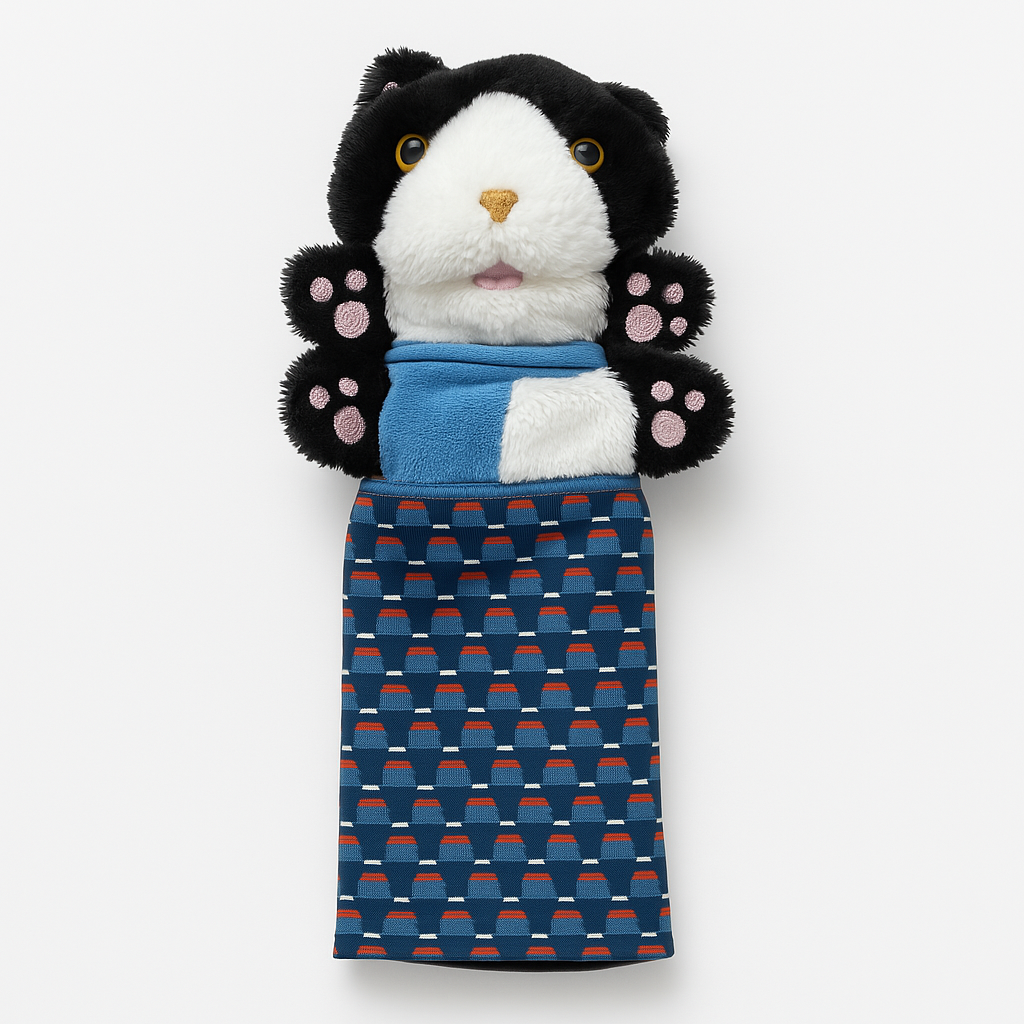 Interactive plush wrestling glove toy for cats, perfect for playful wrestling and training sessions.