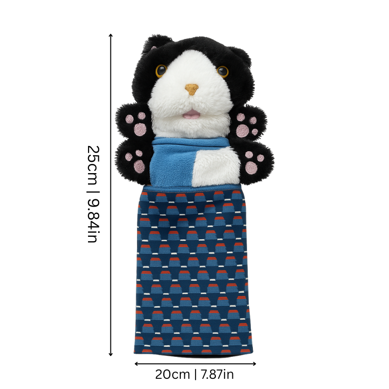 Engaging cat wrestling glove toy made of soft plush, offering feline entertainment and mental stimulation.