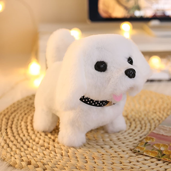 Interactive robot puppy toy with realistic sounds and movements, a perfect electronic pet for kids.