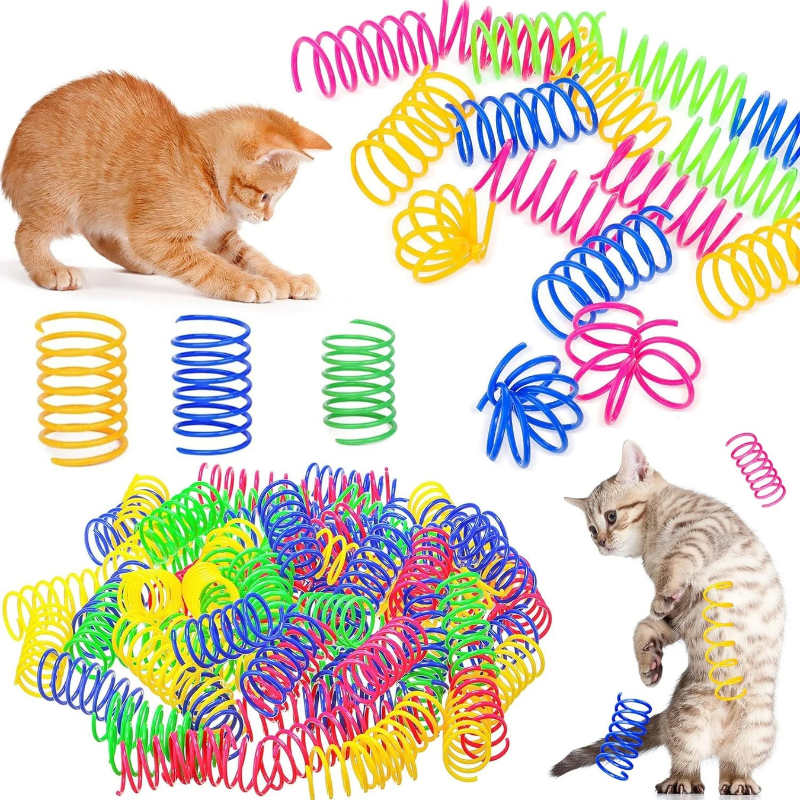 Interactive spring cat toy for indoor feline fitness and endless playtime entertainment.