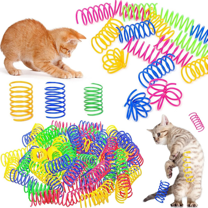 Interactive spring cat toy for indoor feline fitness and endless playtime entertainment.
