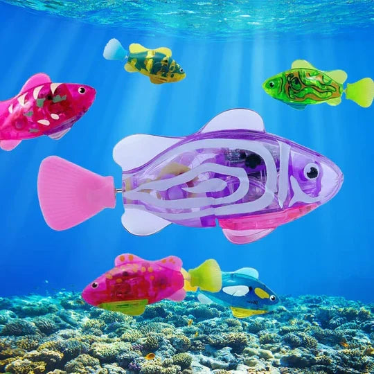 Realistic swimming fish pet toy: an engaging water toy for feline entertainment and stimulation.