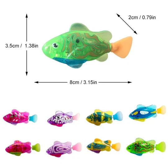 Pet's interactive swimming fish toy, designed for endless water play enjoyment and activity.