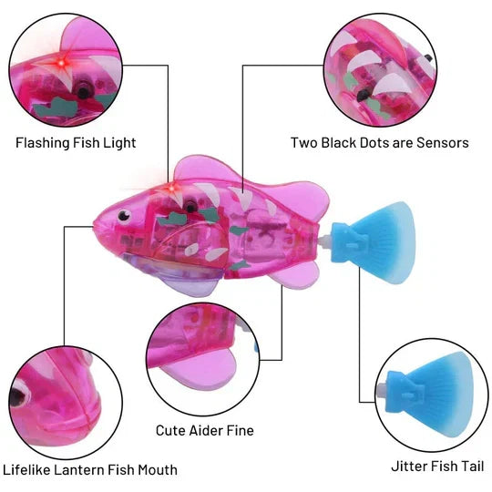 Realistic swimming fish water toy, a top cat toy for interactive aquatic fun and excitement.