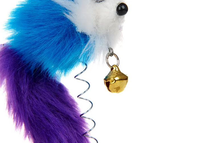 Engage your cat with this interactive wiggling feather mouse toy. Suction cup secures it for solo enrichment & play.