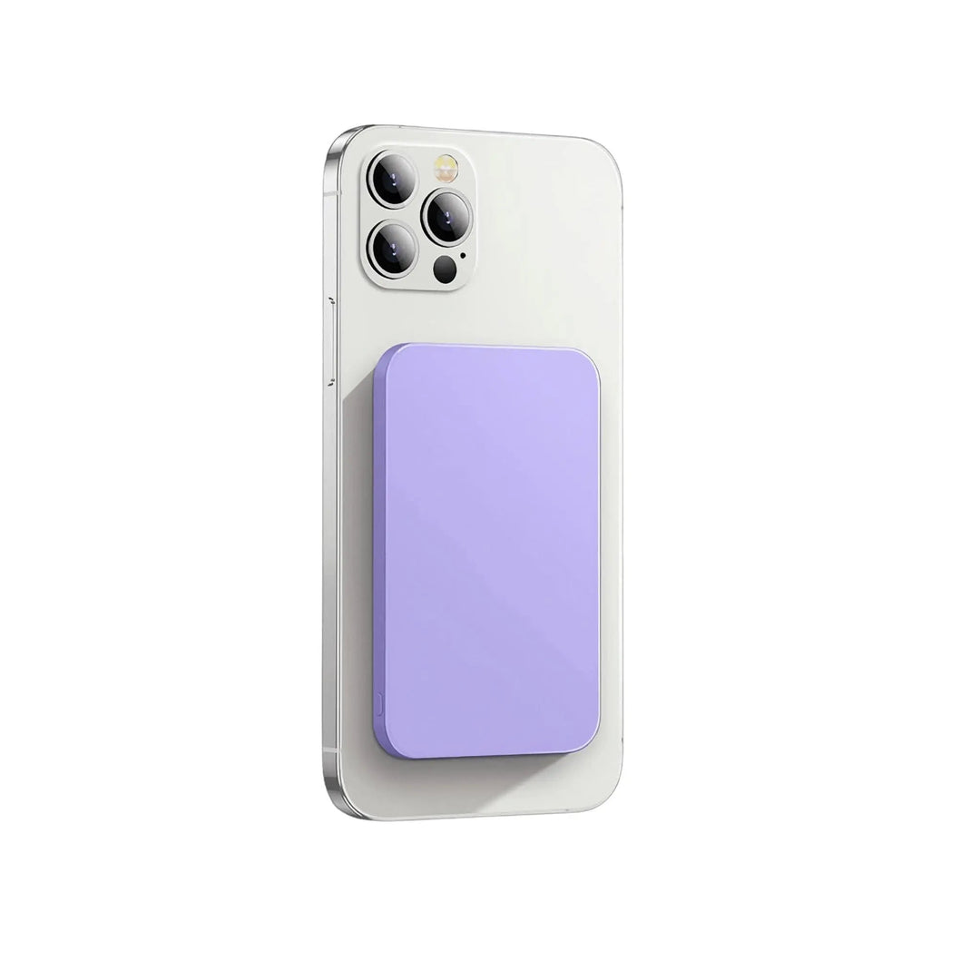 Innovative magnetic portable charger, providing wireless power for iPhone users.