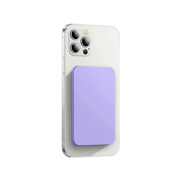 Innovative magnetic portable charger, providing wireless power for iPhone users.