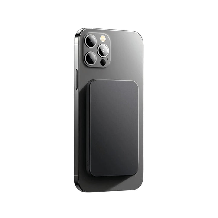 Attach and charge: magnetic wireless power bank, a convenient iPhone accessory.
