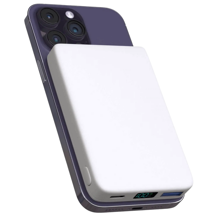 Recharge your iPhone anywhere with this magnetic wireless portable battery charger.