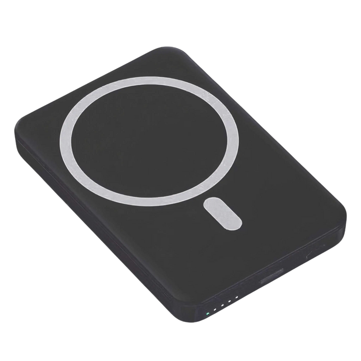 Fast wireless charging via a magnetic portable power bank for your iPhone.