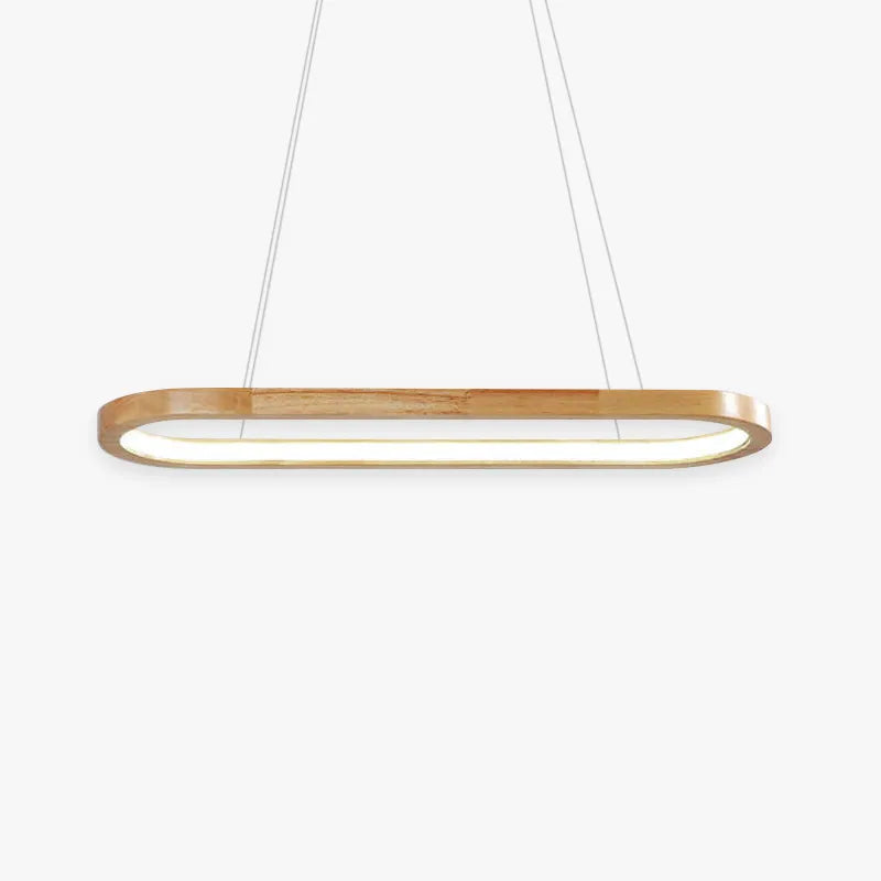 Ivyelle oval wooden & acrylic pendant light for modern dining rooms & kitchen islands.
