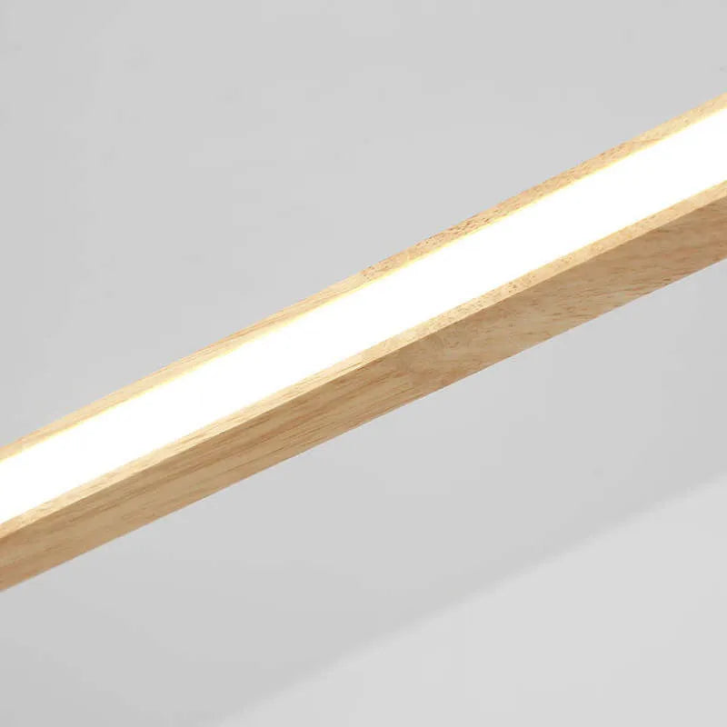 Contemporary Ivyelle oval light, LED pendant for dining rooms, blending wood & acrylic design.