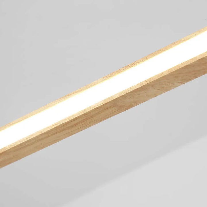 Contemporary Ivyelle oval light, LED pendant for dining rooms, blending wood & acrylic design.