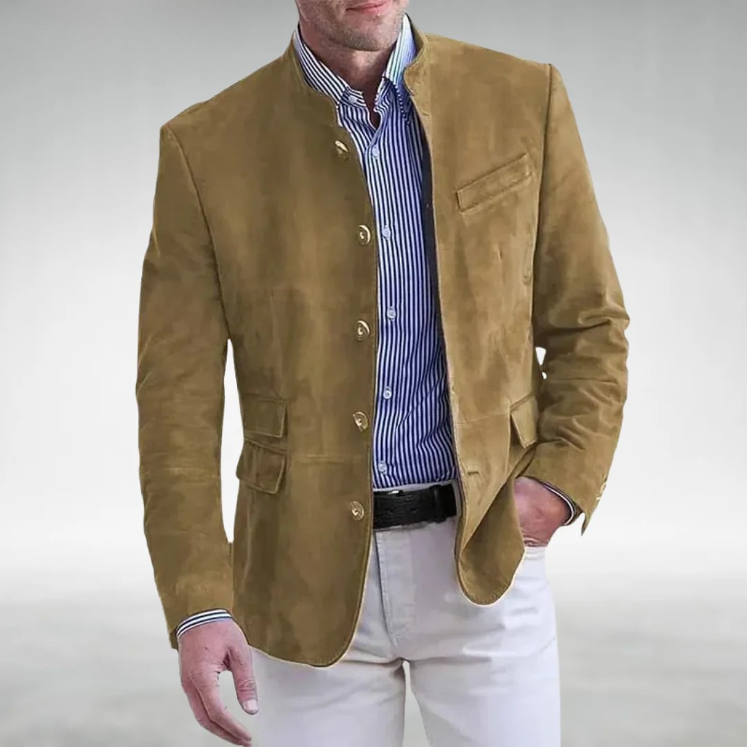 Julius Men's Smart Casual Jacket in Khaki, offering versatile style and comfort for any occasion.