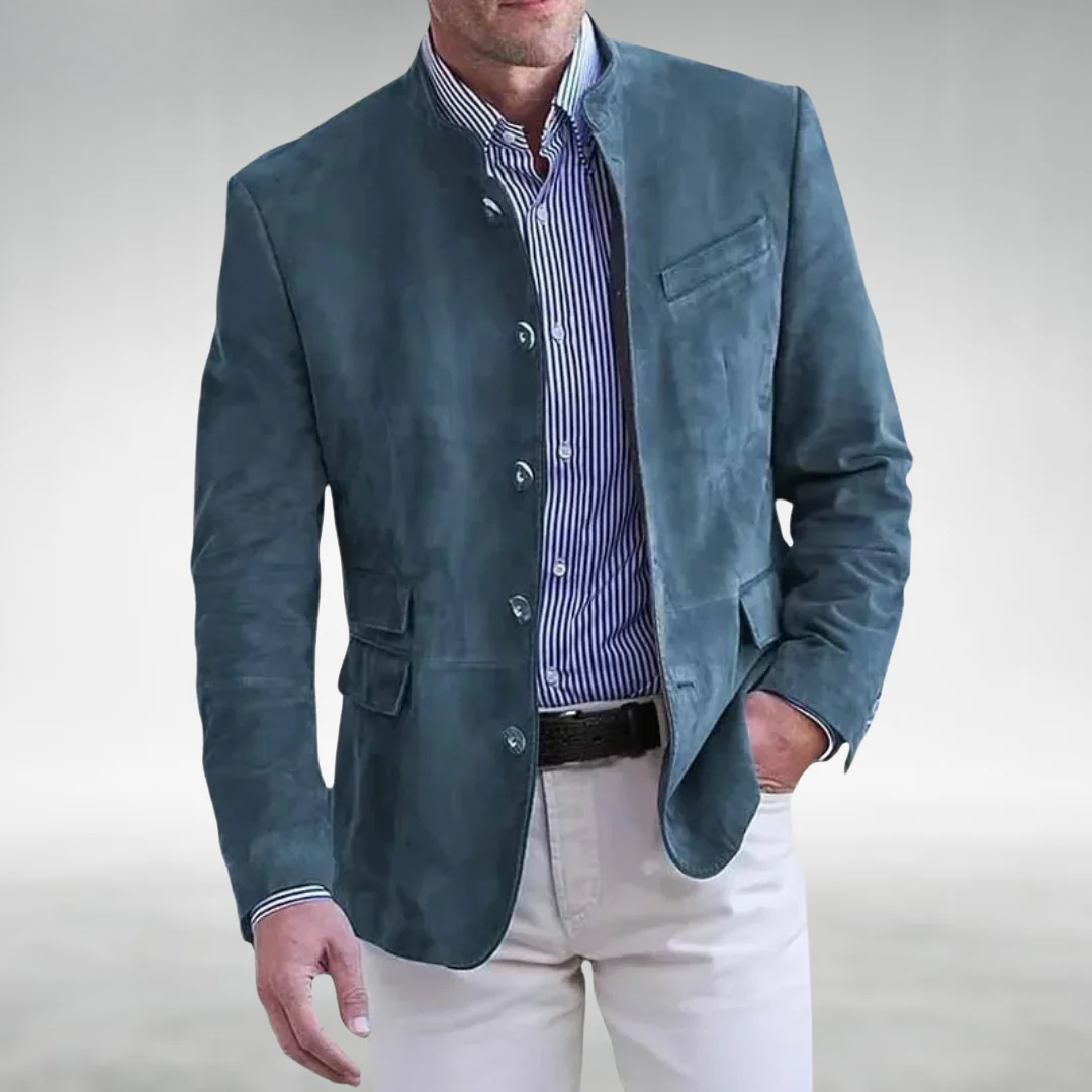 Discover the Julius Men's Smart Casual Jacket, a lightweight and tailored fit blue outerwear piece.