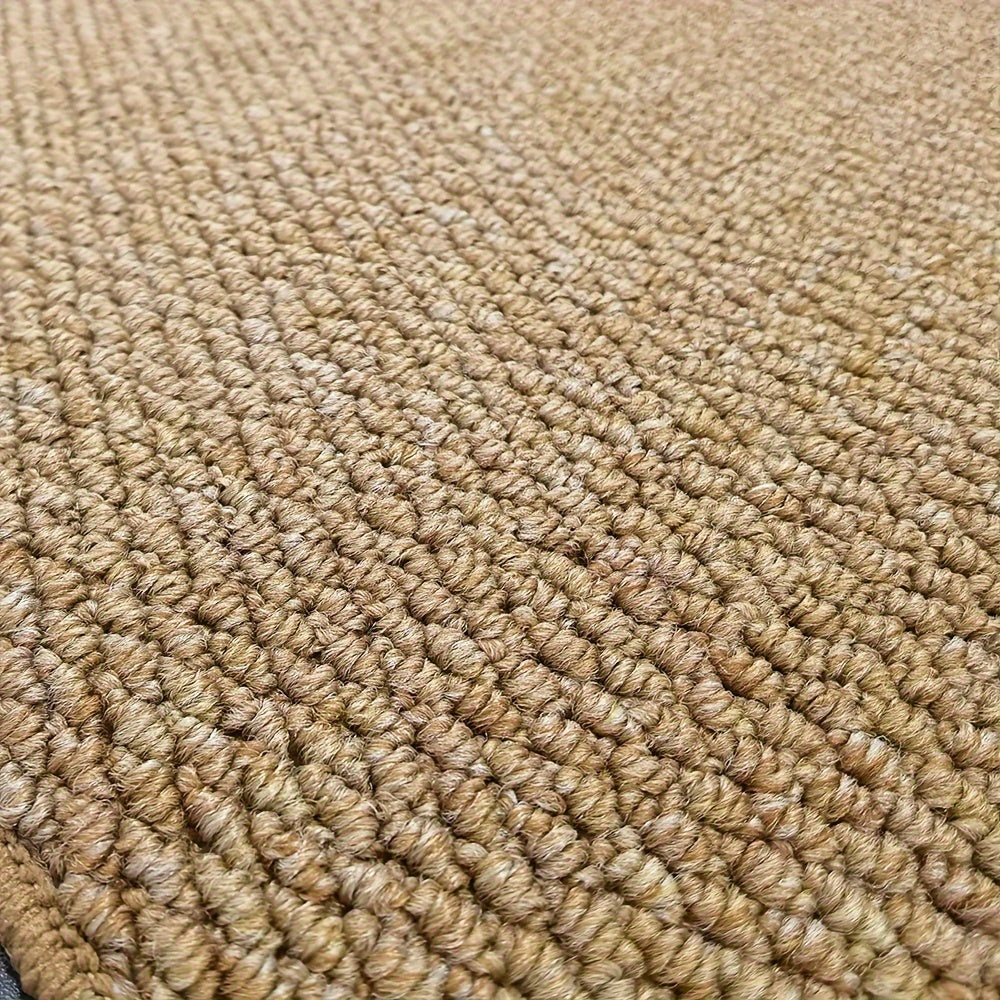 Soft jute-look entryway mat, highly absorbent for indoor/outdoor use. Non-slip utility floor mat.
