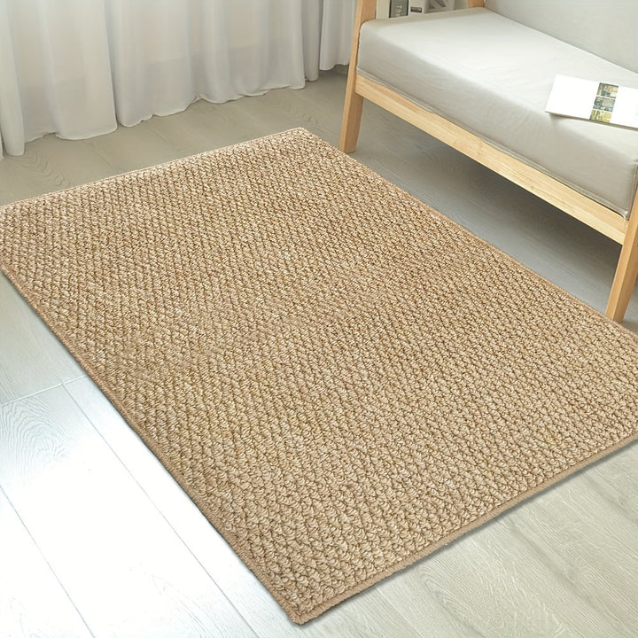 Soft texture jute-look entryway mat, super absorbent and non-slip. Perfect utility floor mat for homes.