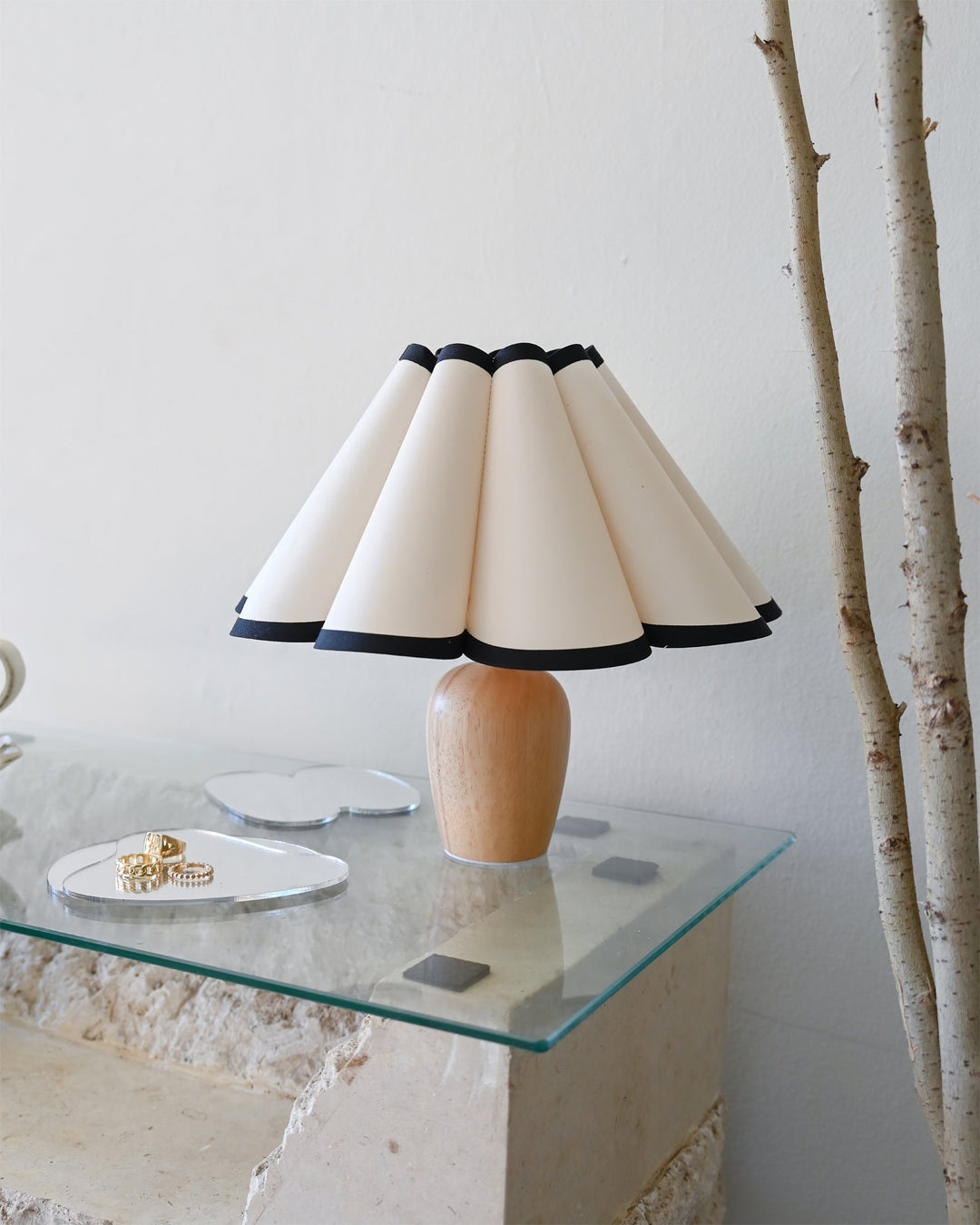 Elegant Kaianas Fluted Table Lamp, perfect accent lighting for a cozy bedroom or bright living room.
