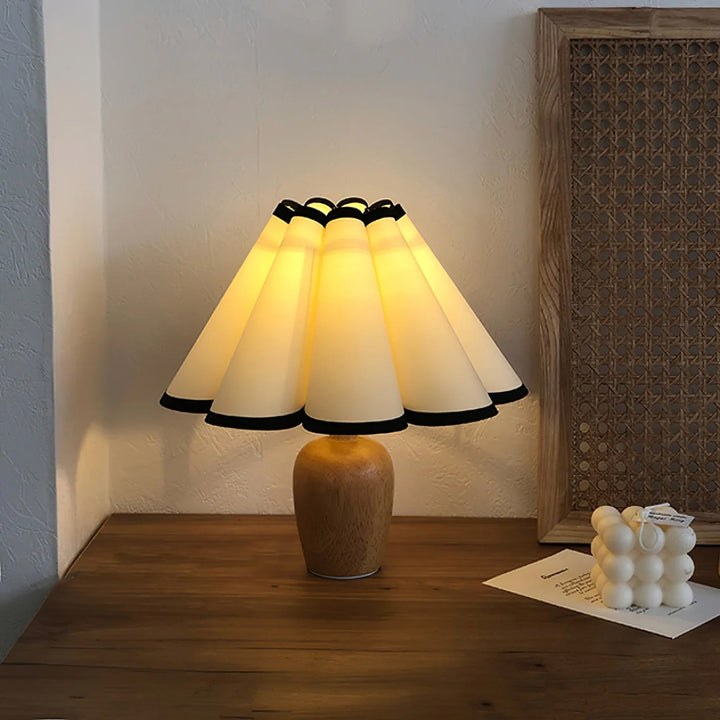 Elegant Kaianas Fluted Accent Table Lamp, vintage-inspired home decor, ideal for bedroom lighting.