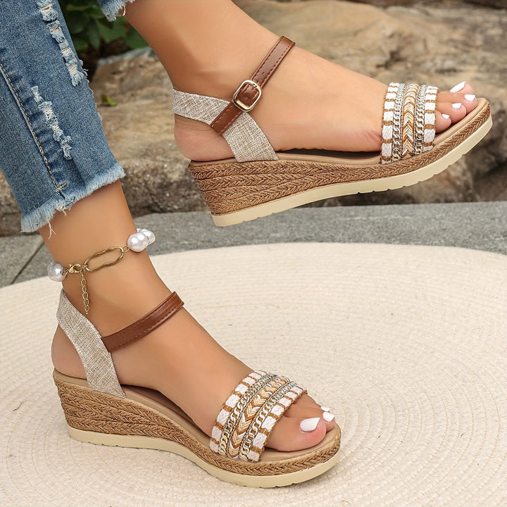 Women's orthopedic closed toe wedge sandals, cushioned platform for ultimate comfort.