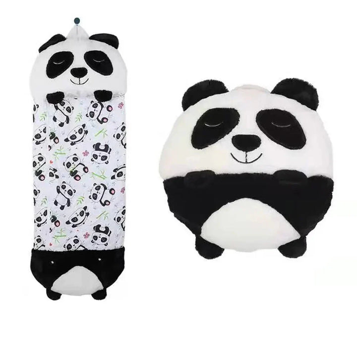 Durable and soft, this animal-themed sleeping bag doubles as a delightful character toy.