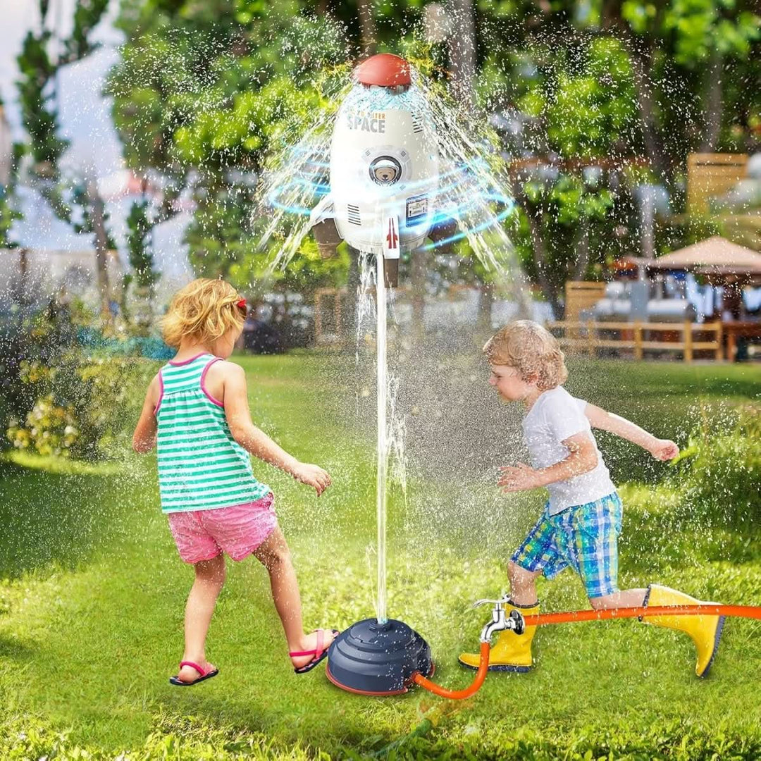 Child-friendly 360-degree garden water sprayer. Outdoor sprinkler toy for endless backyard summer fun.