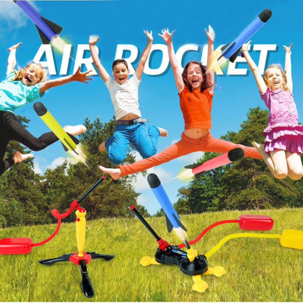 Engaging unisex toy set featuring an air rocket launcher for hours of educational, outdoor fun.