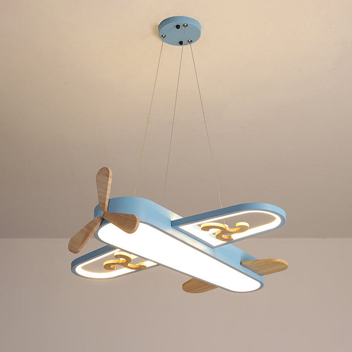 LED airplane ceiling light, dimmable pendant for modern kids' room lighting and nursery decor.