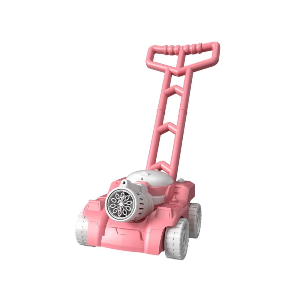 Close-up of the automatic bubble blower cart toy, showcasing its interactive features and kid-friendly design.