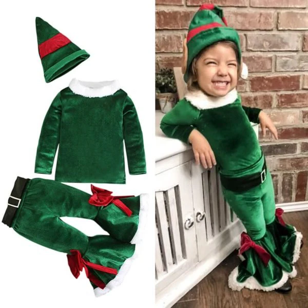 Kids' classic red Santa Claus costume, perfect for Christmas parties, holiday events & festive imagination play.
