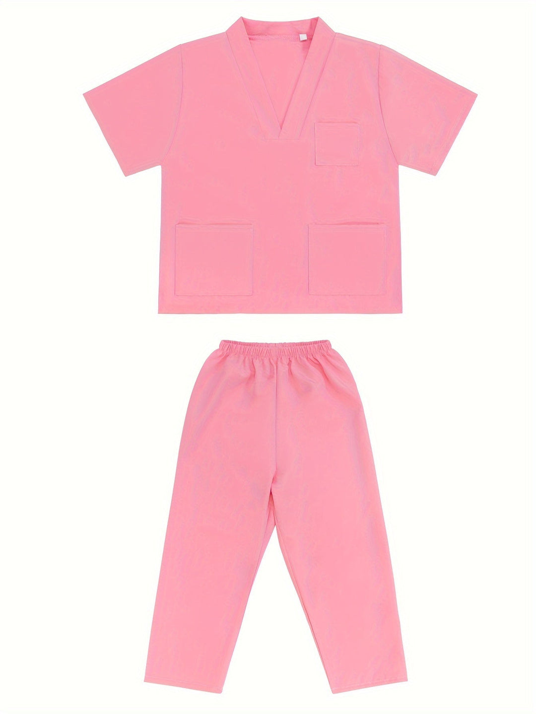 Delightful kids pretend play doctor costume set with pink scrubs, first aid bag, and toy medical tools.