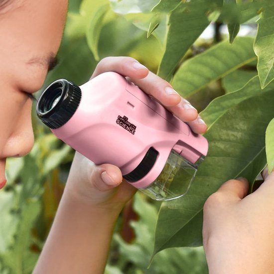 Educational toy microscope for children, offering clear magnification for exploring bugs, plants, and small objects.