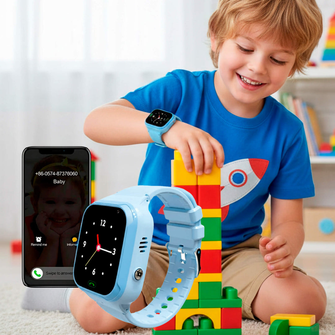 Wearable tech: a pink children's smart watch with GPS tracker, two-way calling, and safety alerts.