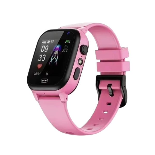 Kid's activity tracker smartwatch with GPS, video call, touchscreen & durable silicone band.
