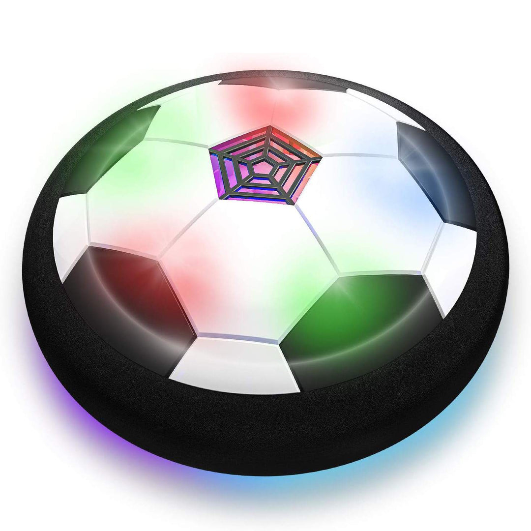 Fun children's hover soccer ball with lights and music, perfect for active indoor play.