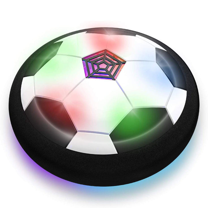 Fun children's hover soccer ball with lights and music, perfect for active indoor play.