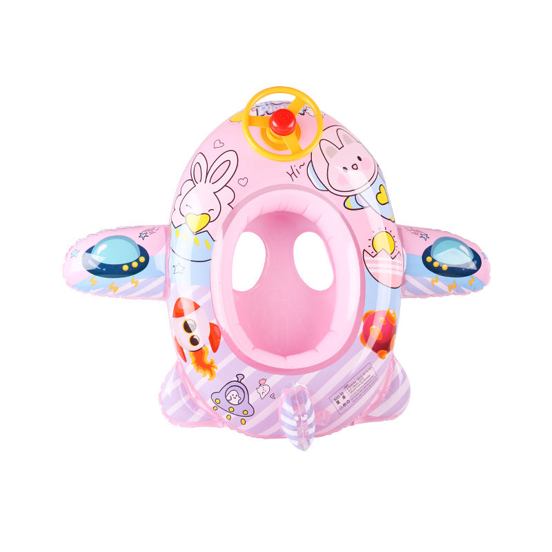 Kids' steering wheel swim float, blue, providing stability and entertainment in the water.