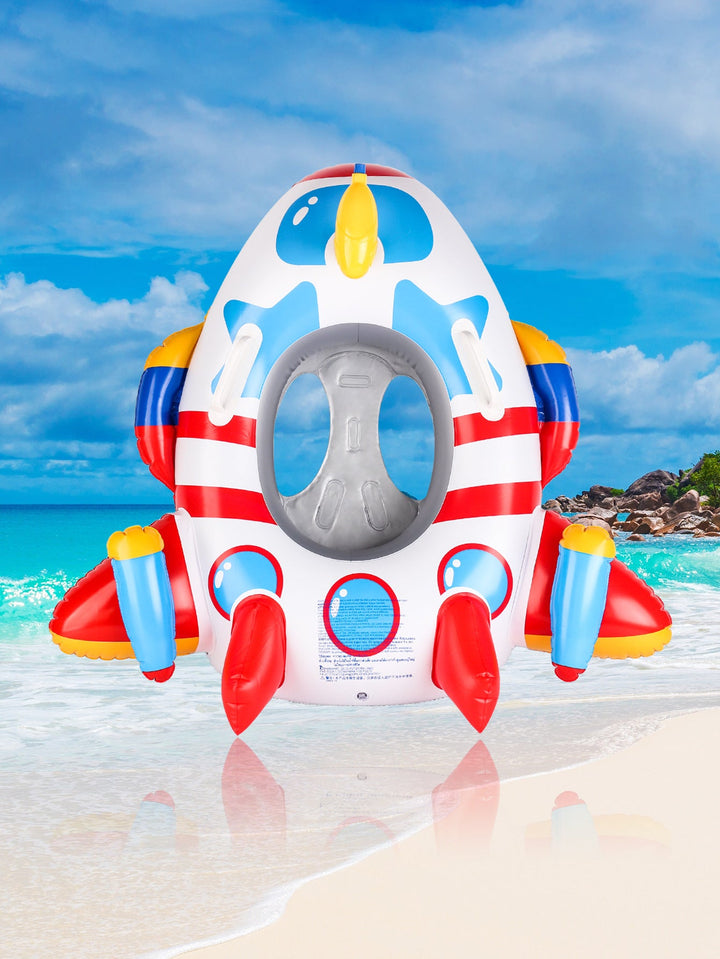 Yellow toddler inflatable float with steering wheel, an excellent swim aid for young adventurers.