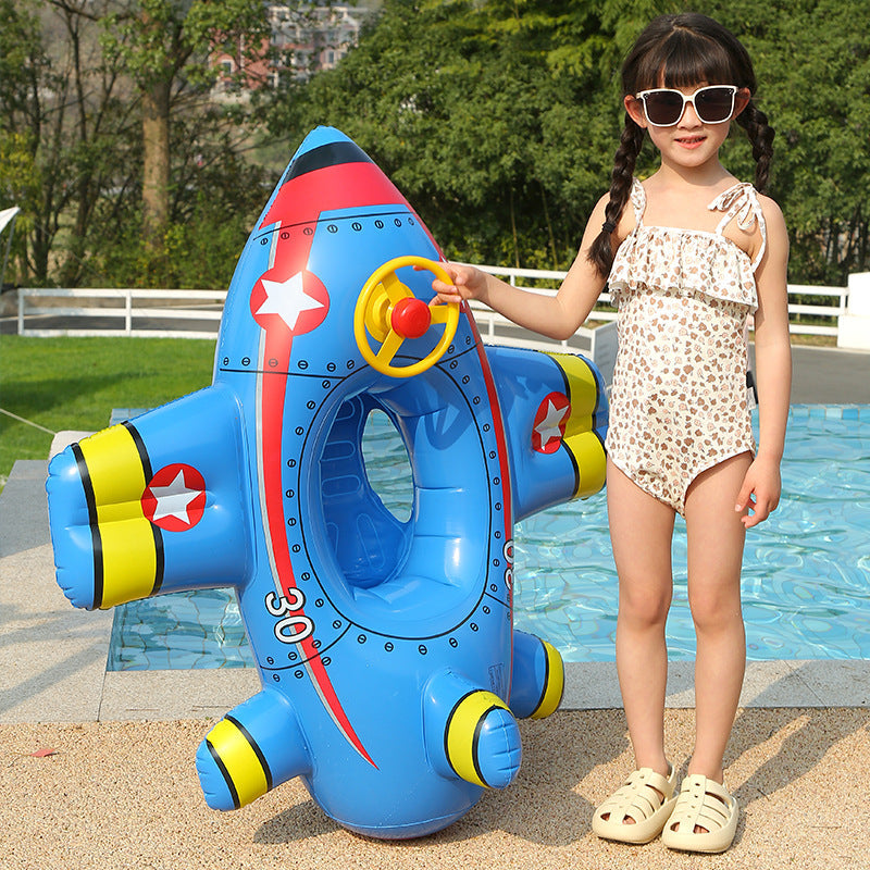 Children's inflatable swim aid, red with steering wheel, great for learning to swim.