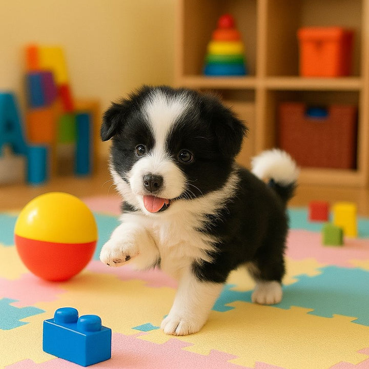 Soft plush walking toy dog for kids, featuring realistic sounds and an interactive design for engaging play.