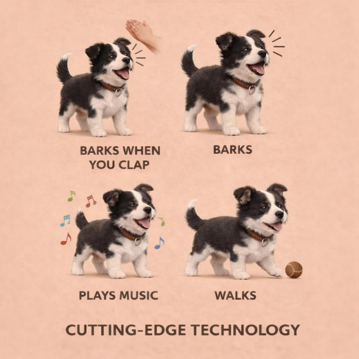 Kids' interactive plush toy dog offers realistic walking & sounds for fun pet role-play and endless entertainment.
