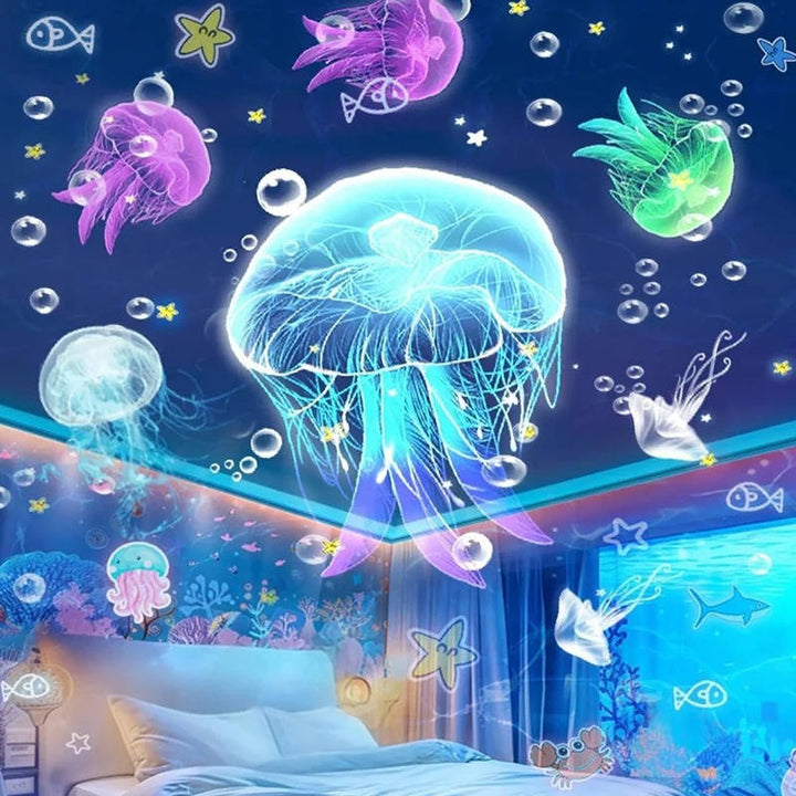 White kids' star & ocean projector night light with remote, ready to create magical bedtime scenes.