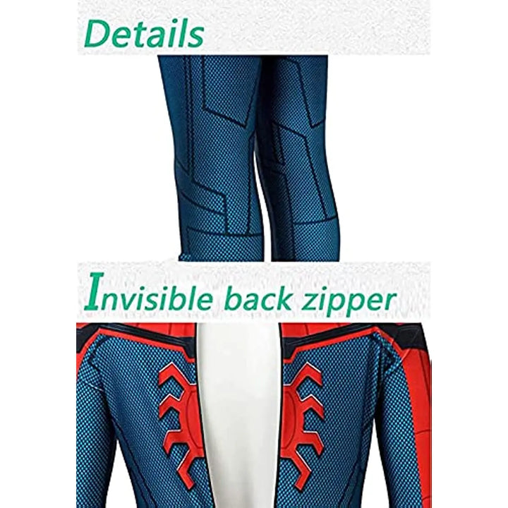 Close-up on the mask of a red Spider-Man children's costume for parties.