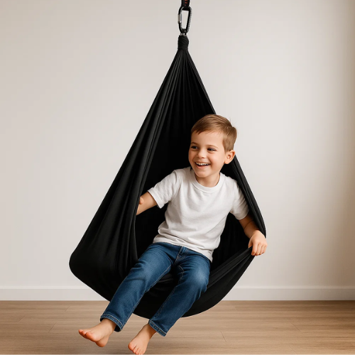 Fun and safe kids' hammock swing, ideal for sensory processing and child development activities.