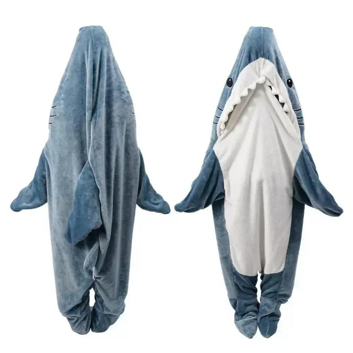 Kids shark sleeping bag pajama for cozy winter nights, perfect wearable blanket