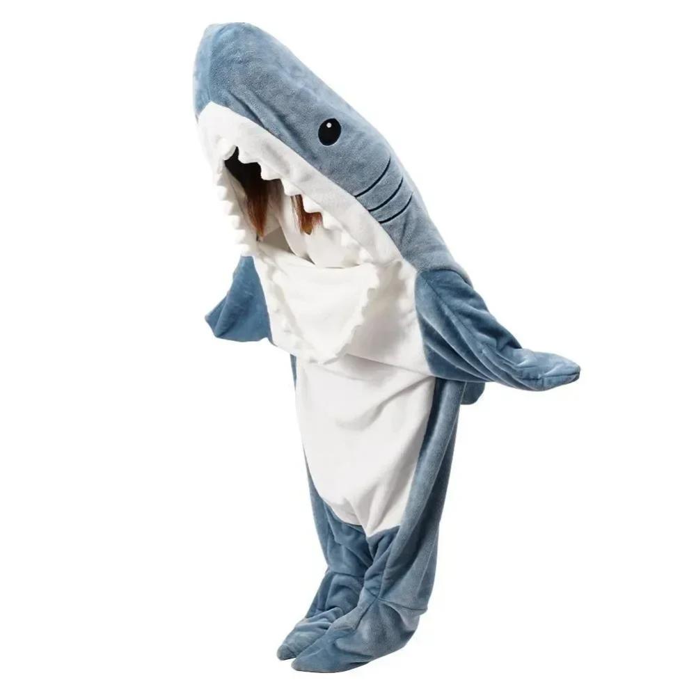 Fun shark costume pajama for children, a soft flannel sleepwear and loungewear