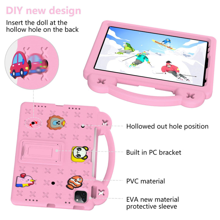 Durable, protective kids tablet cover in bright blue, featuring shock absorption and a convenient handle.